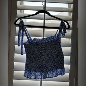 Blue White Tip up summer top! Bought from planet blue! Size S!